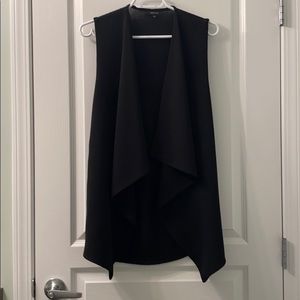 Cardigan vest black knit back and polyester front